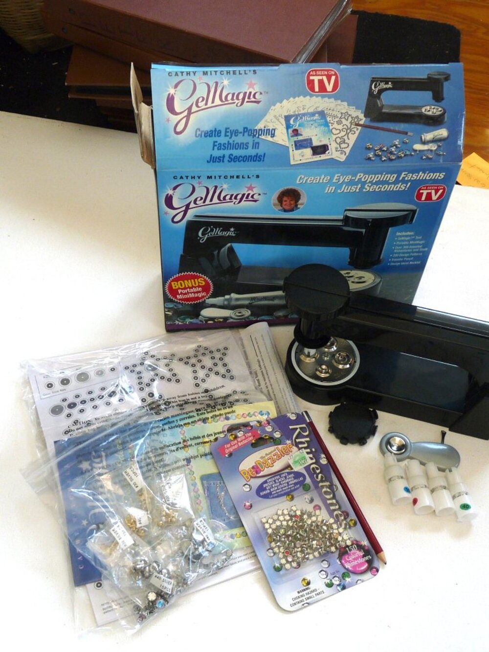 Cathy Mitchell's GeMagic stud rhinestone embellishment tool sewing crafts kit